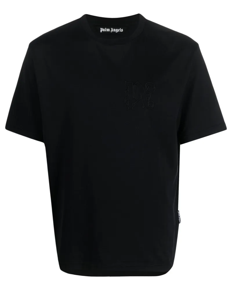 Palm Angels T-Shirt mit Monogramm - Schwarz Schwarz