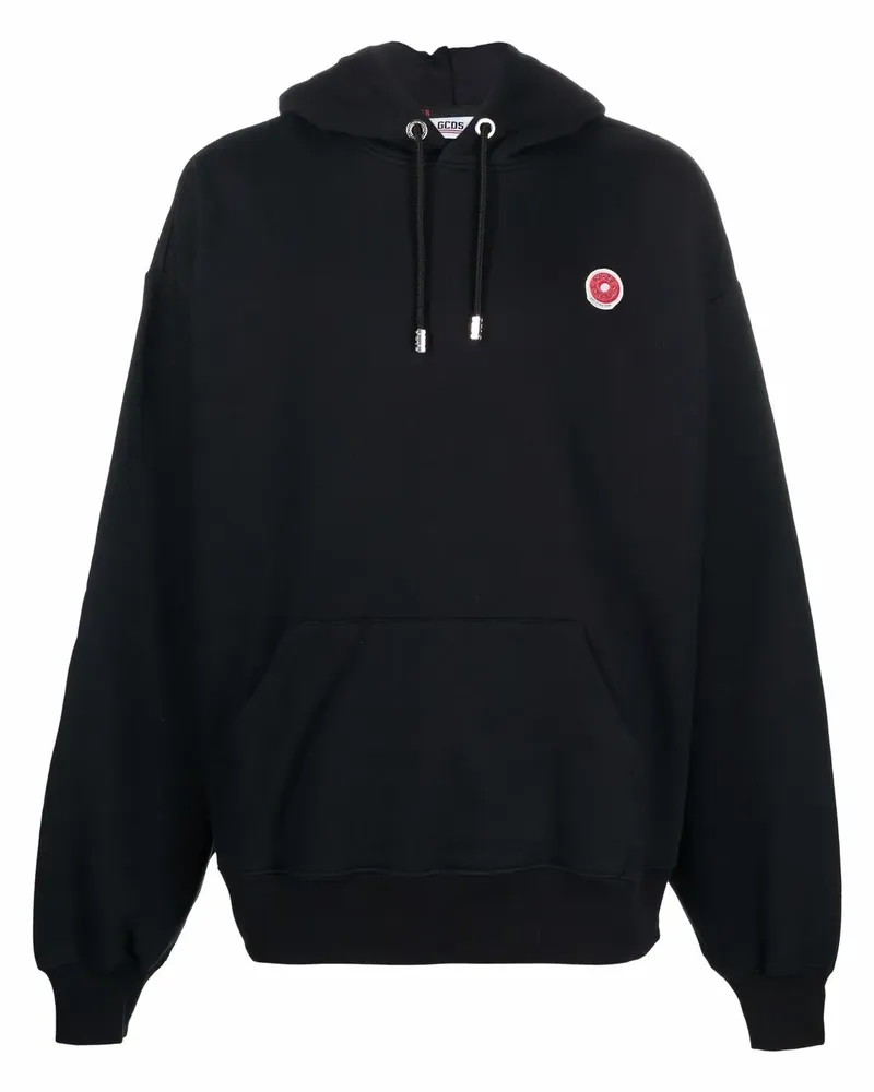 GCDS Hoodie mit Logo-Patch - Schwarz Schwarz
