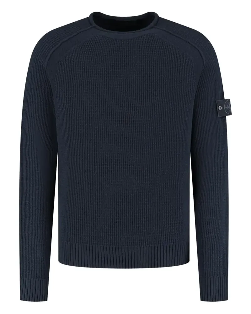 Stone Island Pullover mit Kompass-Patch - Blau Blau