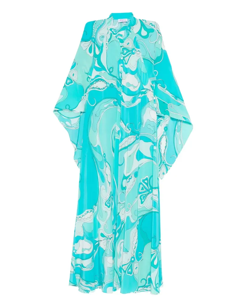 Emilio Pucci floral-print kaftan - Blau Blau