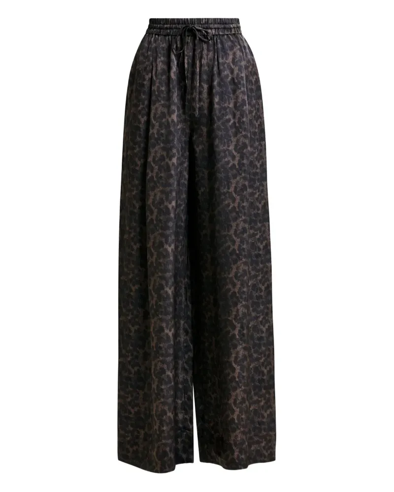 Essentiel Hose mit Leoparden-Print - Schwarz Schwarz