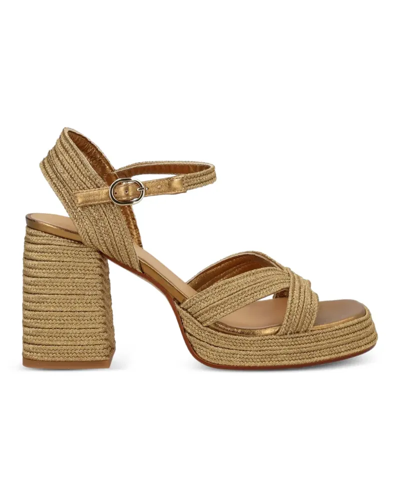 Castañer Valle Sandalen mit gewebtem Absatz - Gold Gold