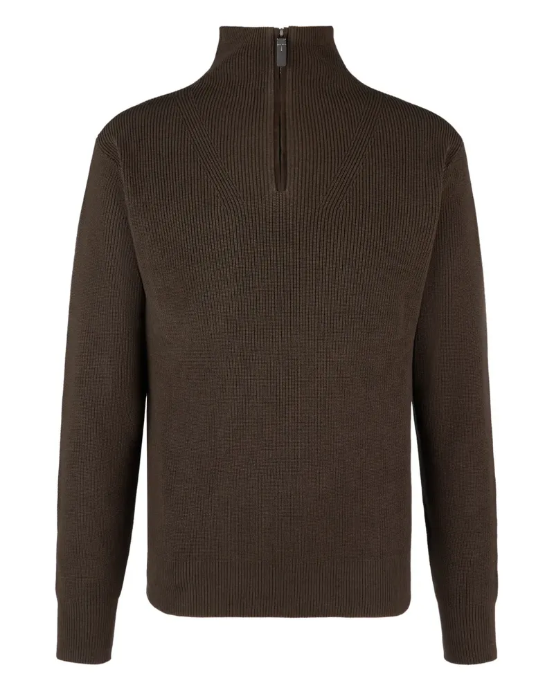 TOD'S Gerippter Pullover mit Reißverschluss - Braun Braun