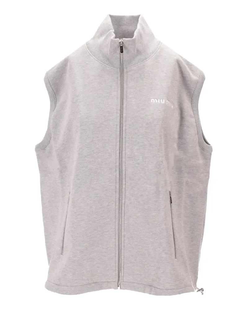 Miu Miu Ärmelloses Sweatshirt mit Reißverschluss - Grau Grau