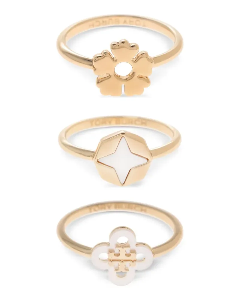 Tory Burch Ring mit Anhängern (3er-Set) - Gold Gold