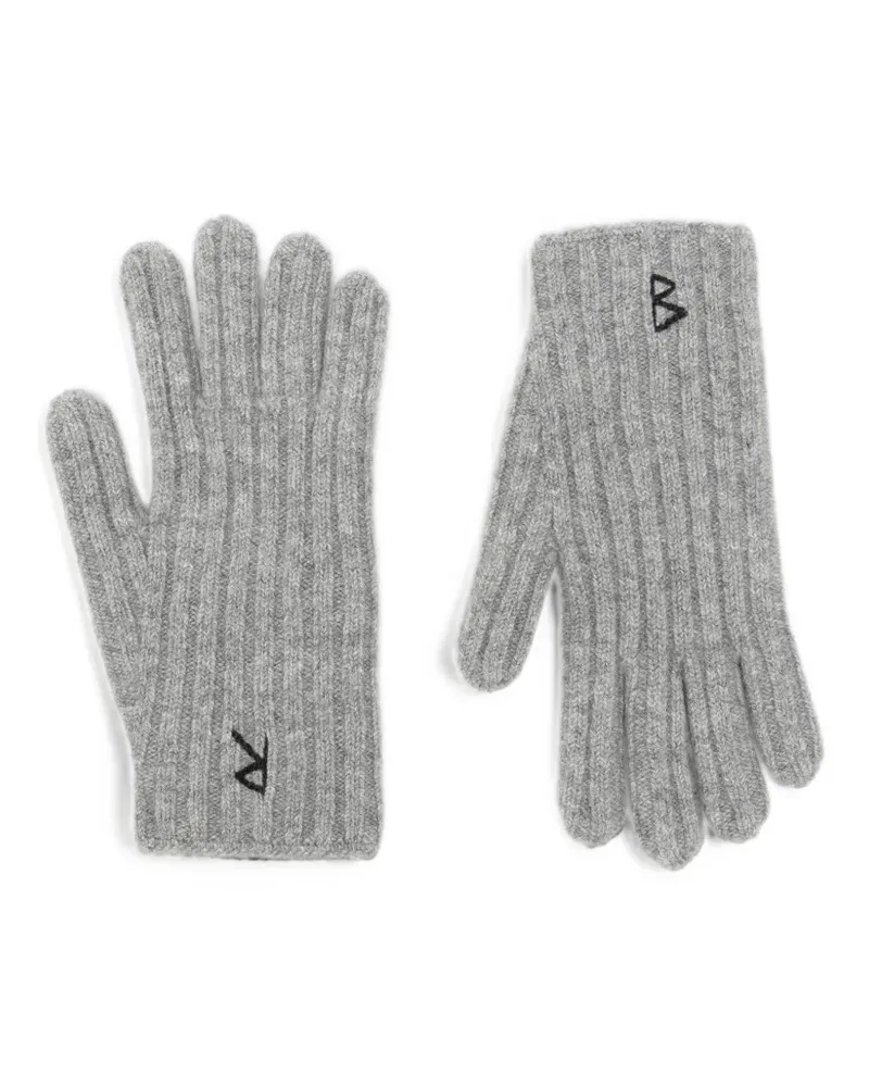 RUSLAN BAGINSKIY ribbed embroidered gloves - Grau Grau