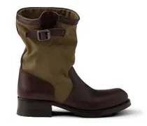 Stiefel aus Leder und Canvas - Braun