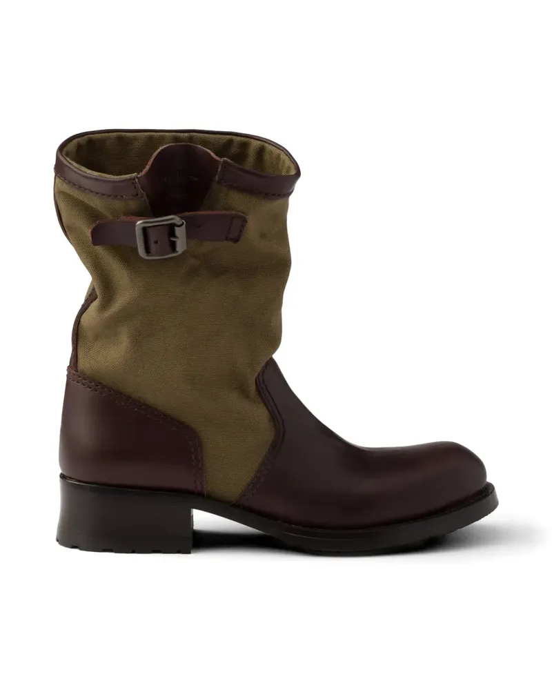 Prada leather and canvas boots - Braun Braun