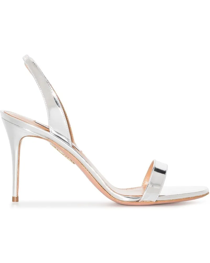 Aquazzura So Nude Slingback-Sandalen - Silber Silber