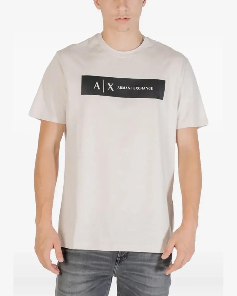 Armani Exchange logo-print T-shirt - Nude Nude