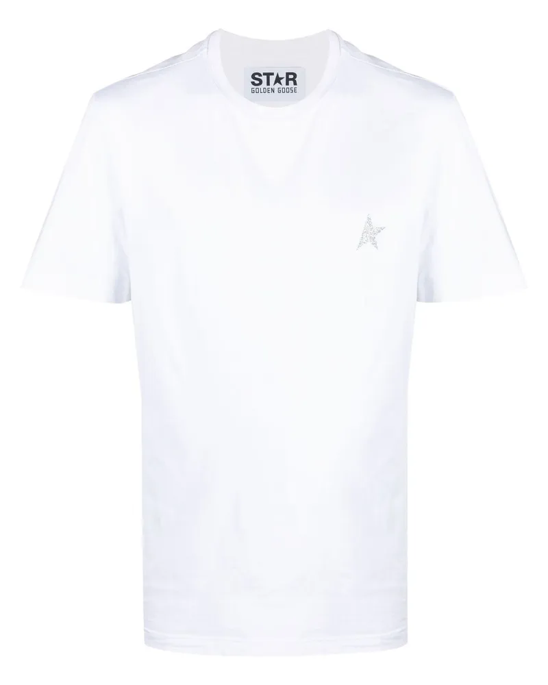 Golden Goose T-Shirt mit Stern-Patch - Weiß Weiß