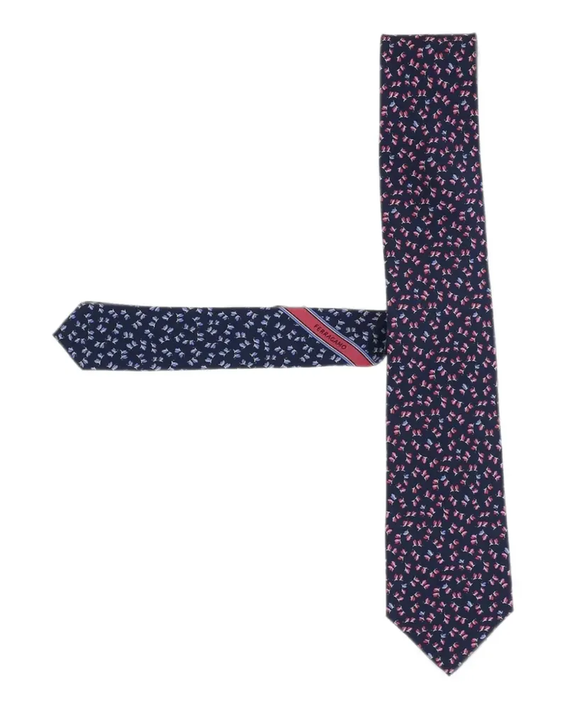Ferragamo Seidenkrawatte mit Libellen-Print - Blau Blau