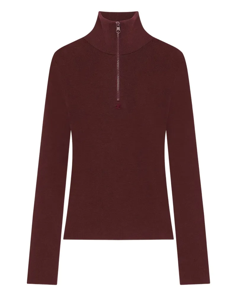 Courrèges zipped mock-neck sweater - Rot Rot