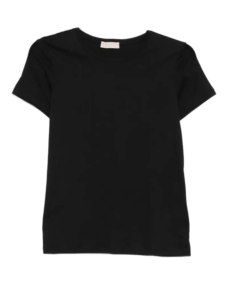 Purotatto T-Shirt mit rundem Ausschnitt - Schwarz Schwarz