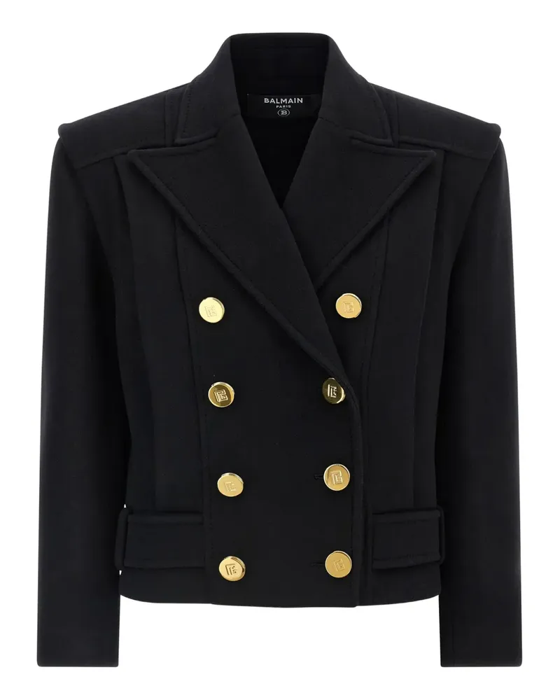Balmain Mantel mit Gürtel - Schwarz Schwarz