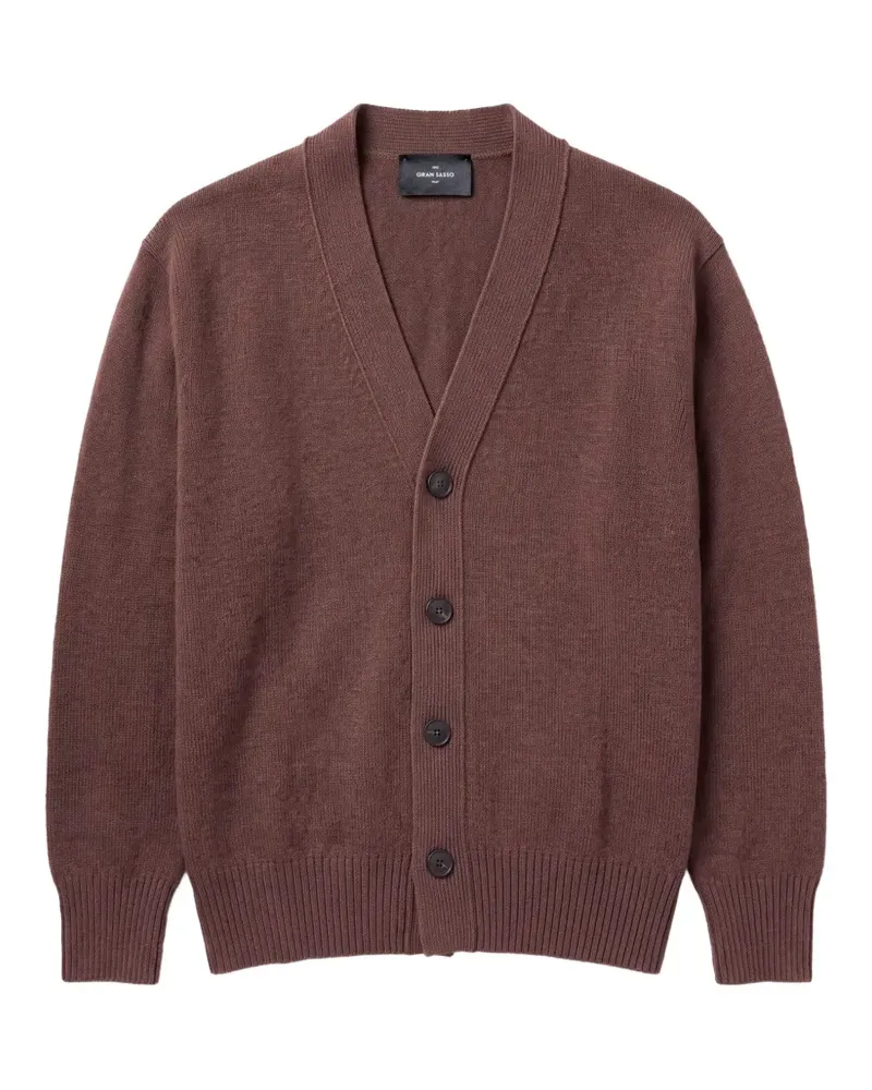 Gran Sasso Cardigan mit V-Ausschnitt - Braun Braun