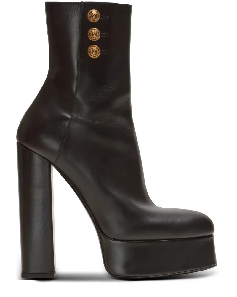 Balmain Brune Stiefeletten 135mm - Schwarz Schwarz