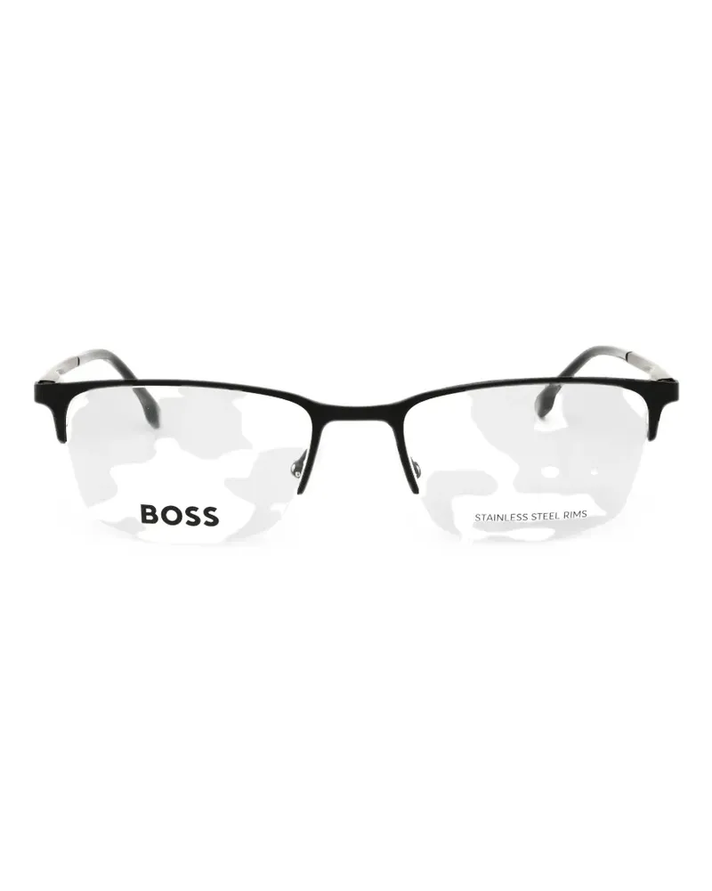 HUGO BOSS rectangular-frame glasses - Schwarz Schwarz