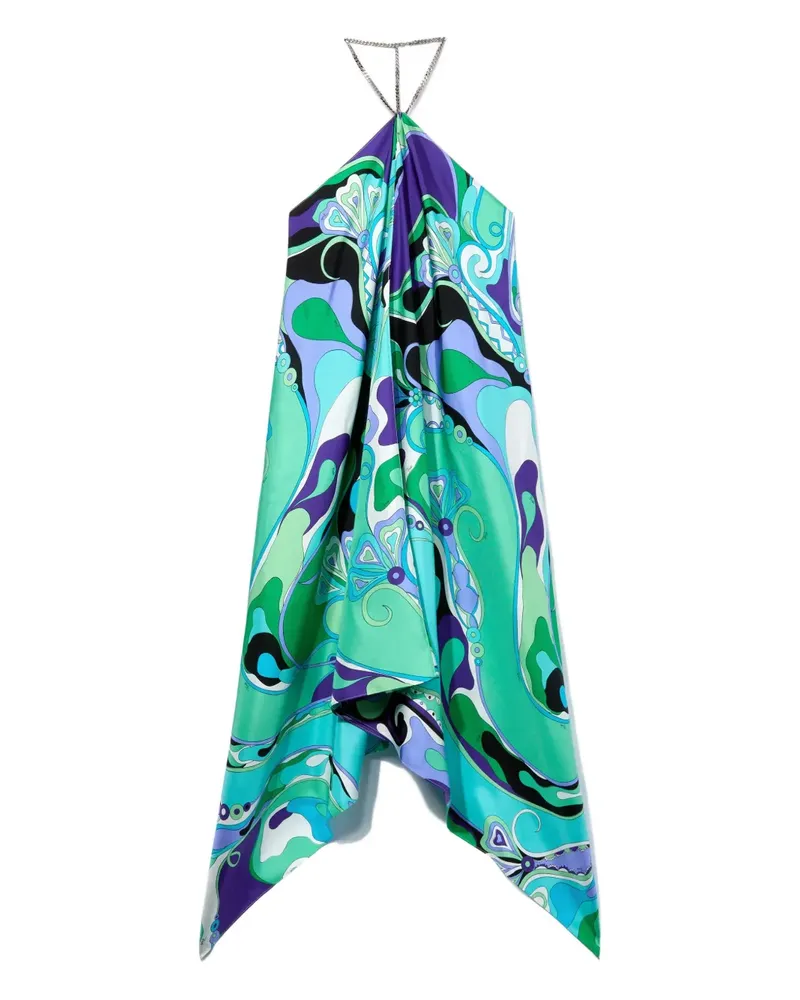 Emilio Pucci Maxikleid mit Neckholder - Grün Grün