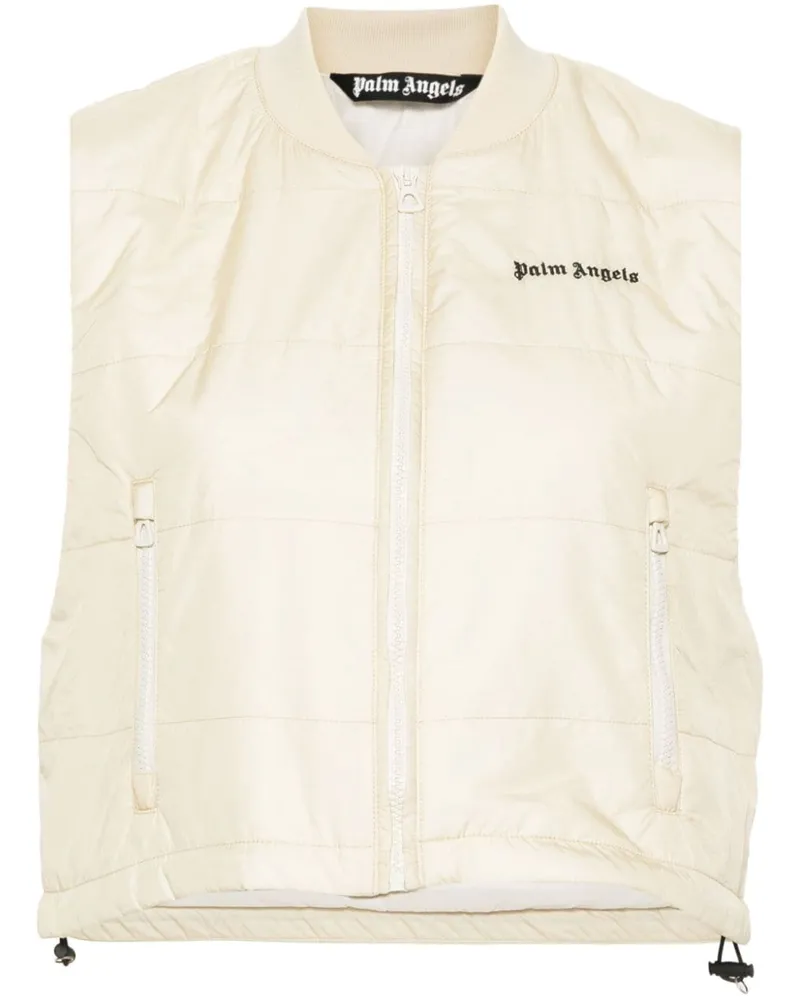 Palm Angels Weste mit Logo-Print - Nude Nude