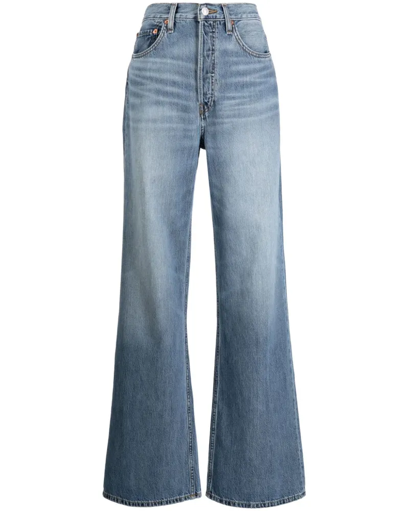RE/DONE Wide-Leg-Jeans mit hohem Bund - Blau Blau