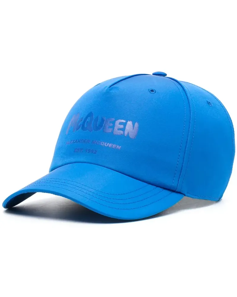 Alexander McQueen Baseballkappe mit Logo-Print - Blau Blau