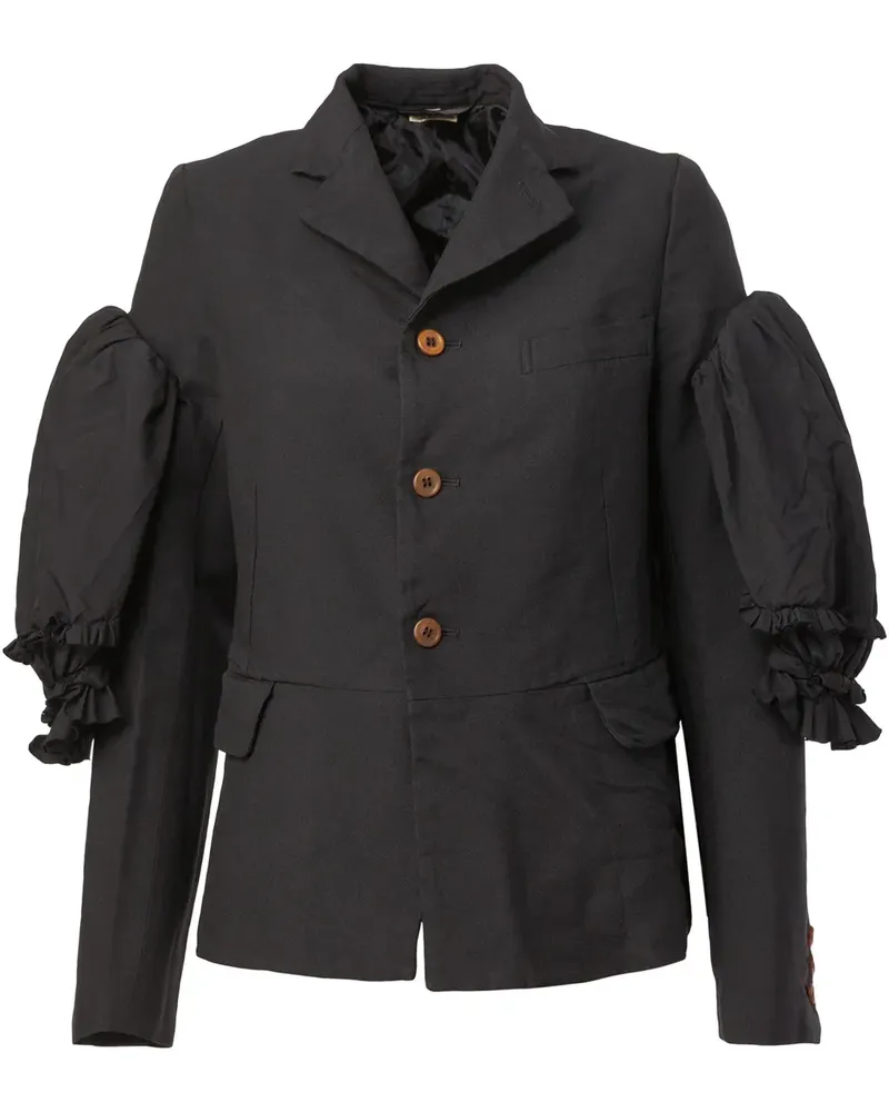Comme des Garçons Blazer mit Rüschen an den Ärmeln - Schwarz Schwarz
