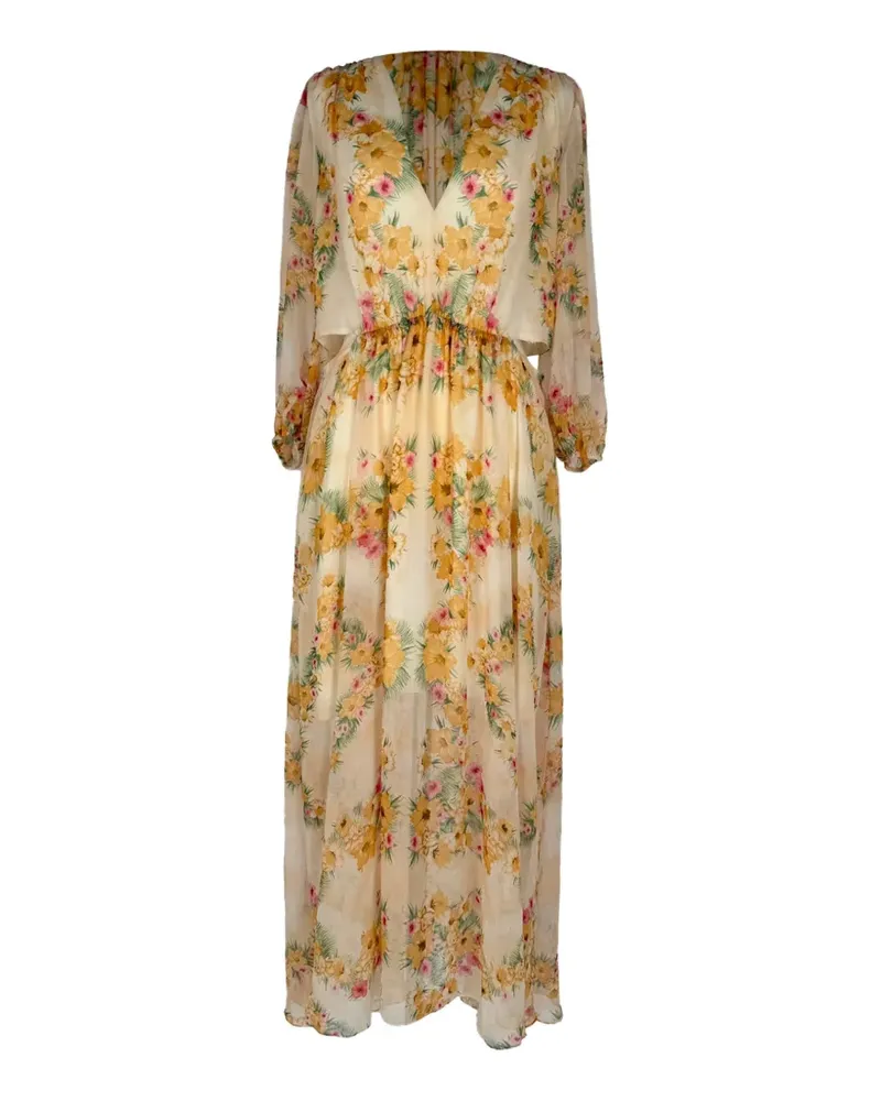 Maje Maxikleid mit Blumenprint - Nude Nude