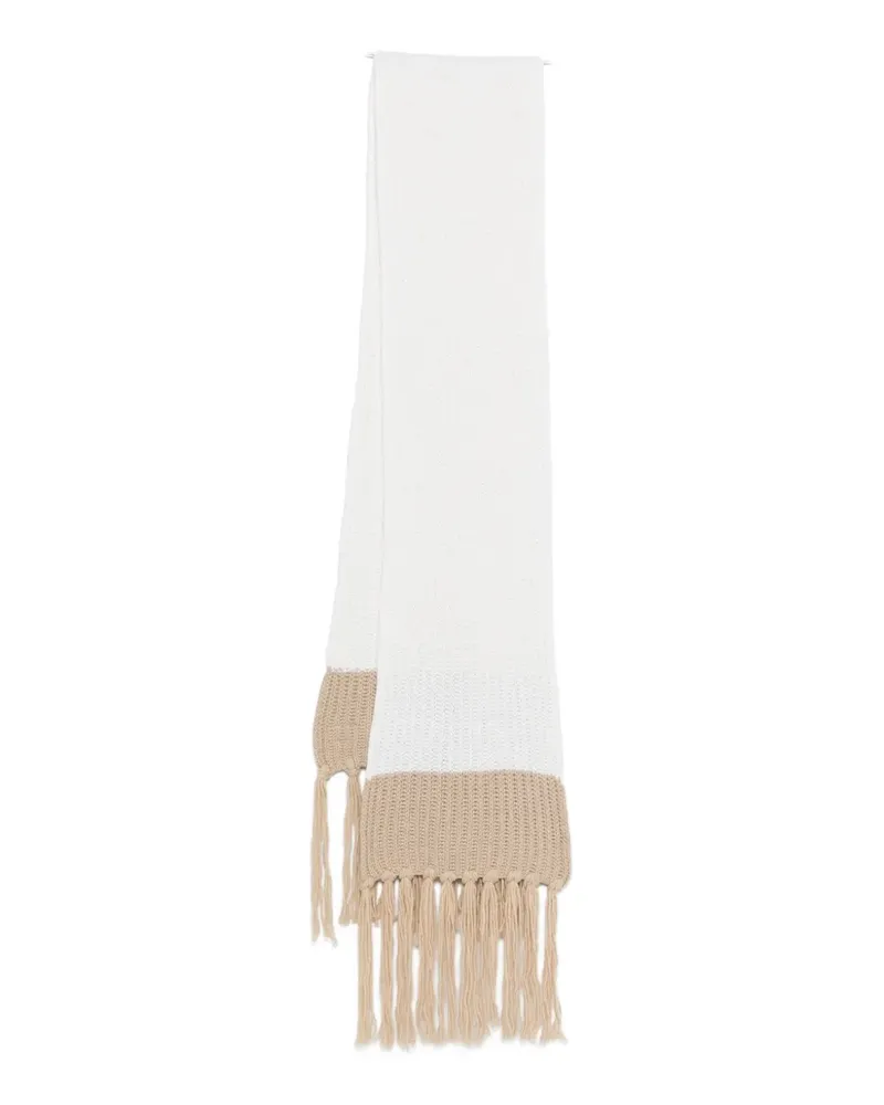 Moschino Schal mit Quasten - Weiß Weiß