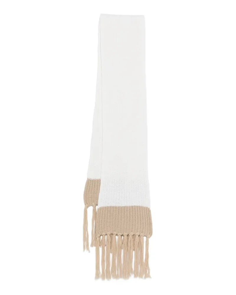 Moschino Schal mit Quasten - Weiß Weiß