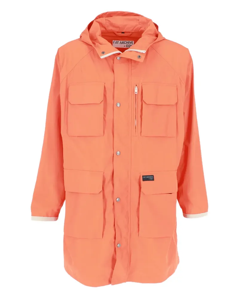 Fay Fisherman Kapuzenjacke mit Cargotaschen - Orange Orange
