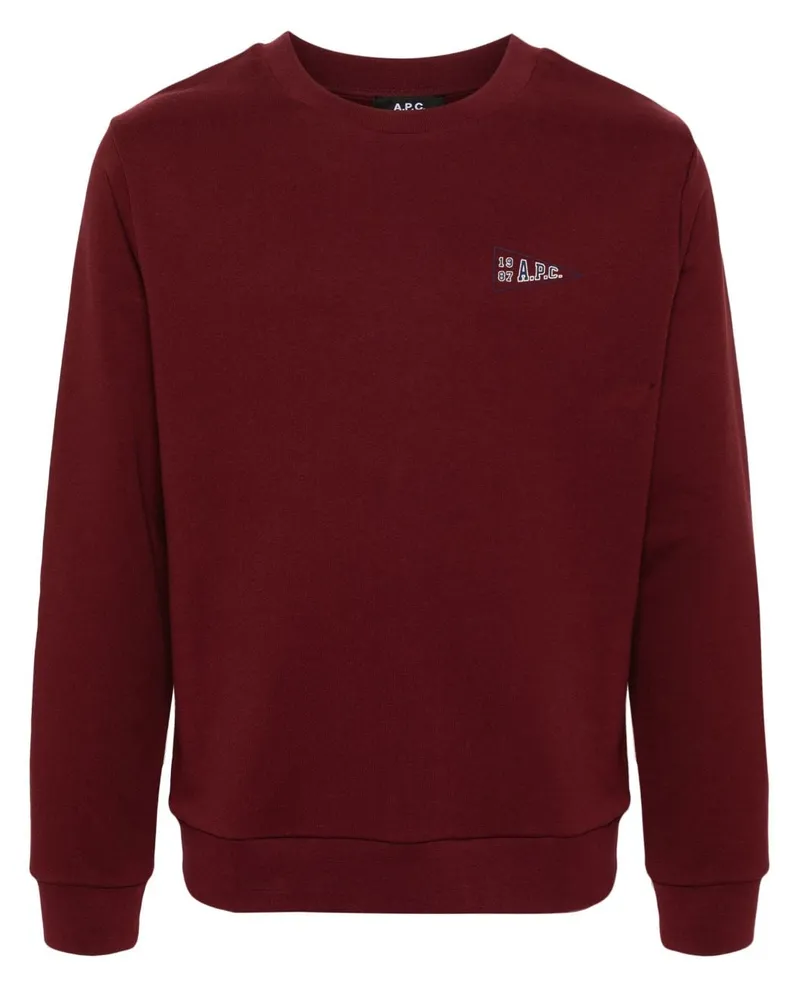 A.P.C. Pullover mit Logo-Stickerei - Rot Rot