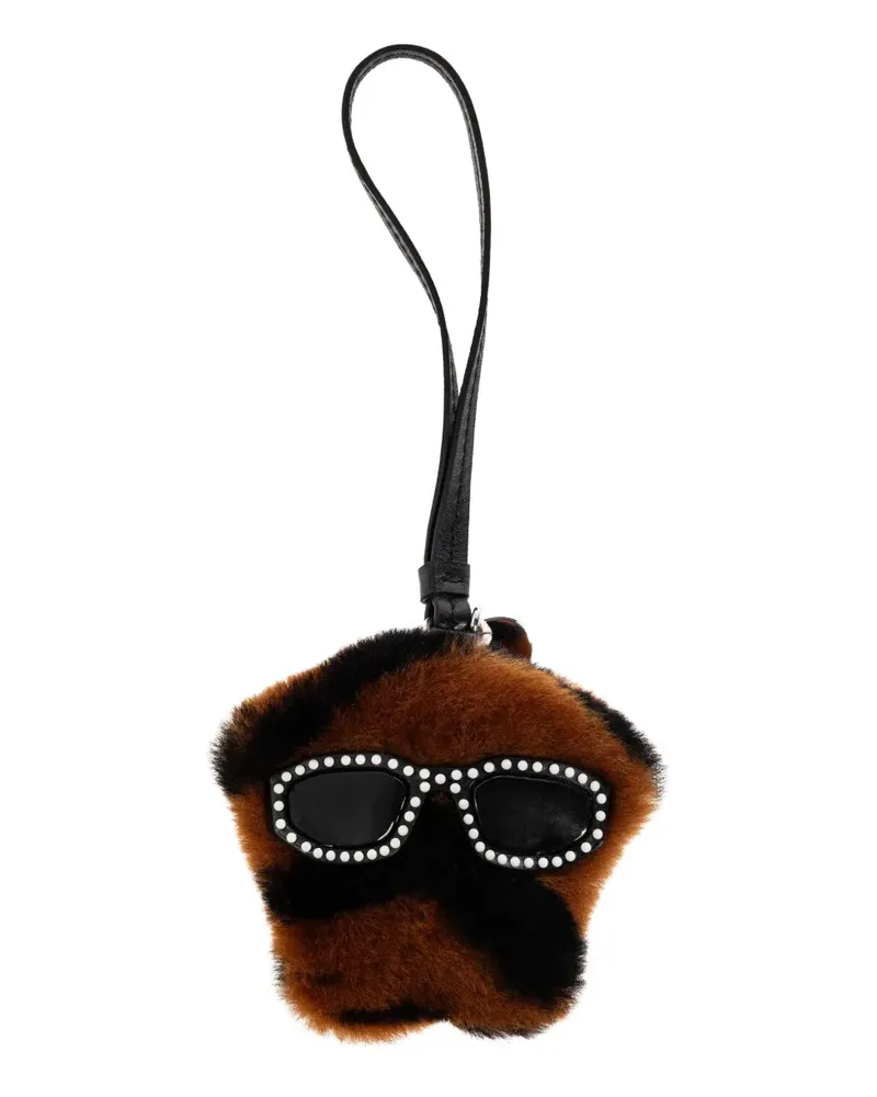 Versace Taschenanhänger aus Faux Fur - Braun Braun