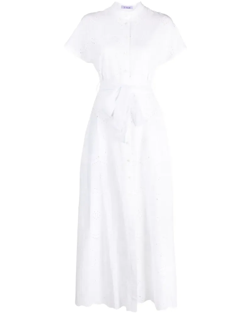 MC2 Saint Barth Maxikleid mit Lochstickerei - Weiß Weiß