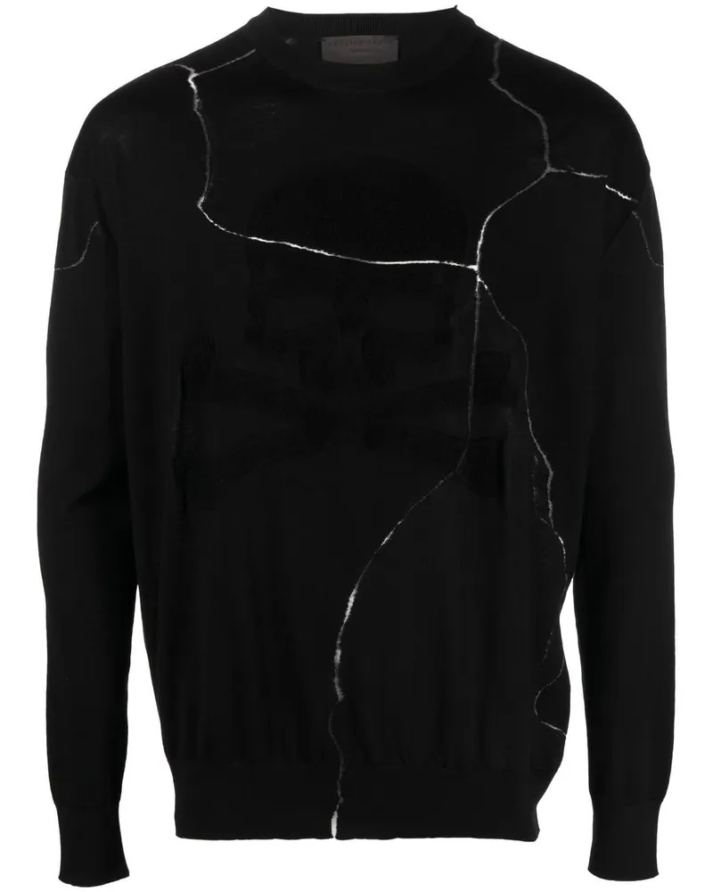 Philipp Plein Pullover mit Risseffekt - Schwarz Schwarz