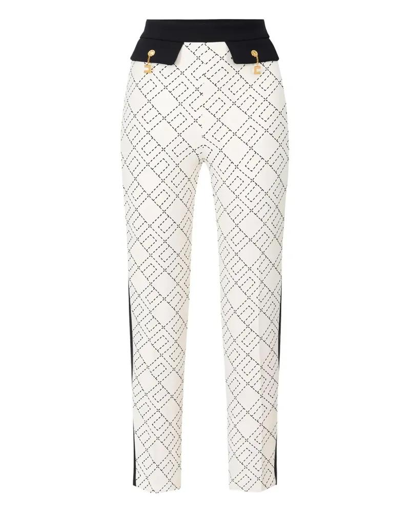 Elisabetta Franchi Hose mit Logo-Print - Schwarz Schwarz