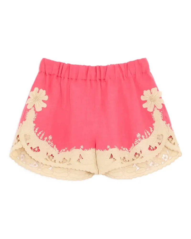 Valentino Garavani Couture Leinen-Shorts mit Stickerei - Rosa Rosa