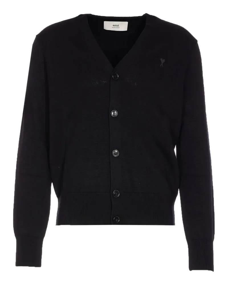 AMI Paris Cardigan mit V-Ausschnitt - Schwarz Schwarz
