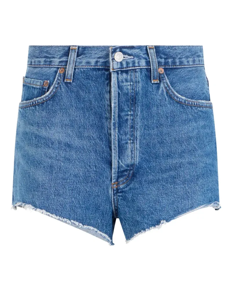 AGOLDE Ridley frayed-edge denim shorts - Blau Blau