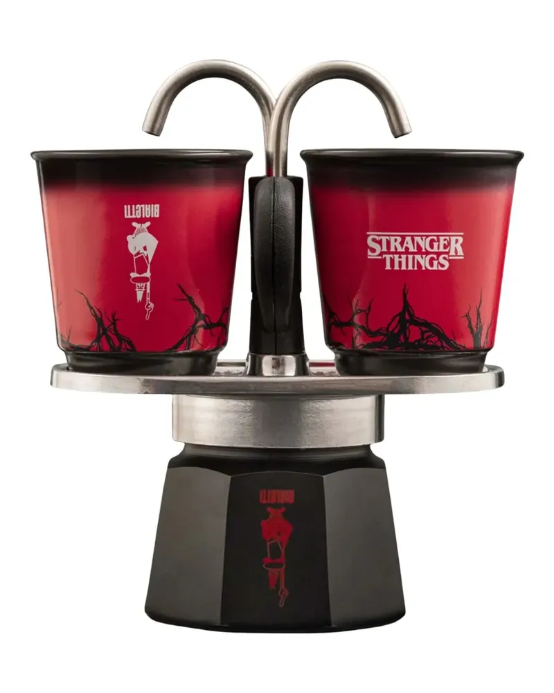 Bialetti x Netflix Stranger Things mini Kaffeekocher (3-teilig) - Schwarz Schwarz