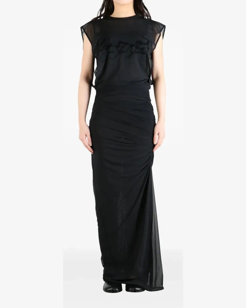 Jean Paul Gaultier slogan-flocked dress - Schwarz Schwarz