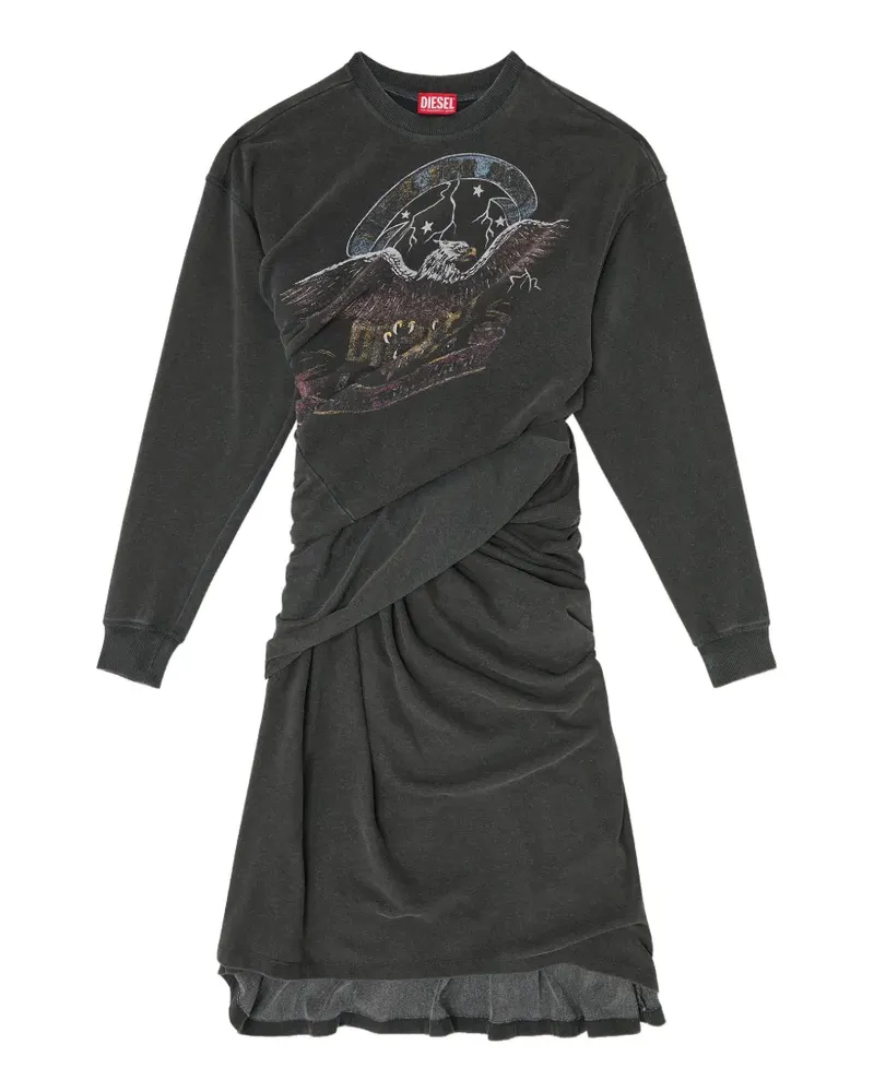 Diesel Kleid mit grafischem Print - Schwarz Schwarz