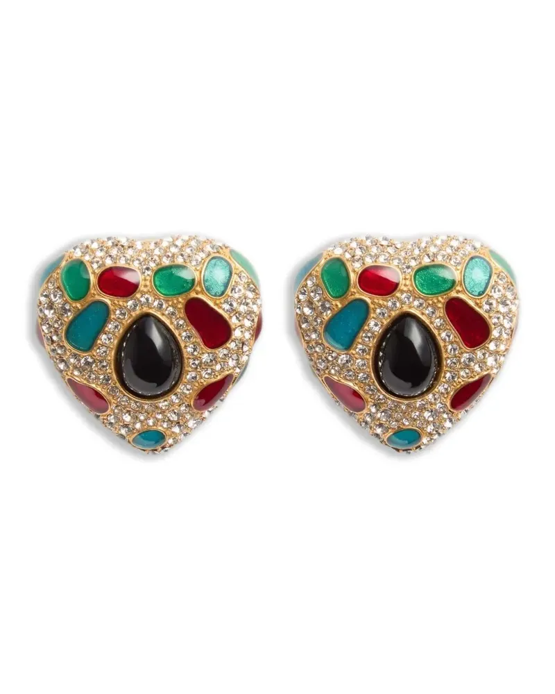 Valentino Garavani Coeur Royal Ohrringe aus Metall, Emaille und Swarovski® Kristall - Gold Gold