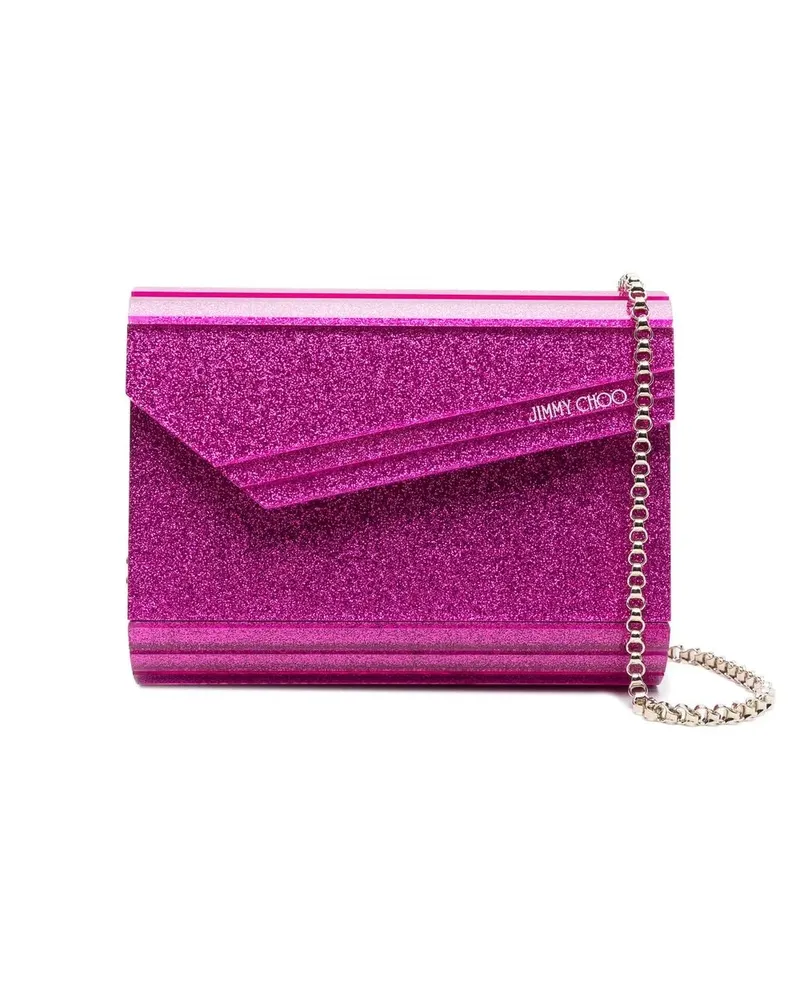 Jimmy Choo Candy Clutch mit Glitter-Optik - Rosa Rosa