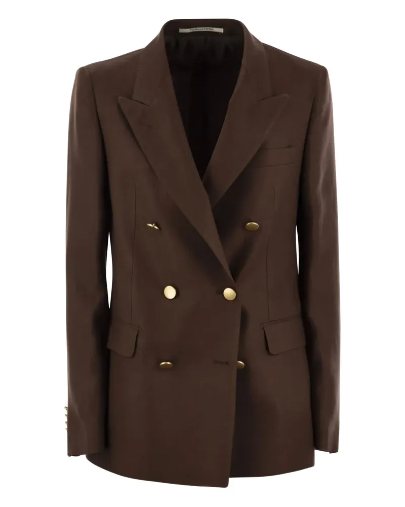Tagliatore Doppelreihige Parigi Leinenjacke - Braun Braun