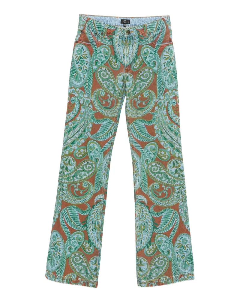 Etro Straight-Leg-Jeans mit Paisley-Print - Blau Blau