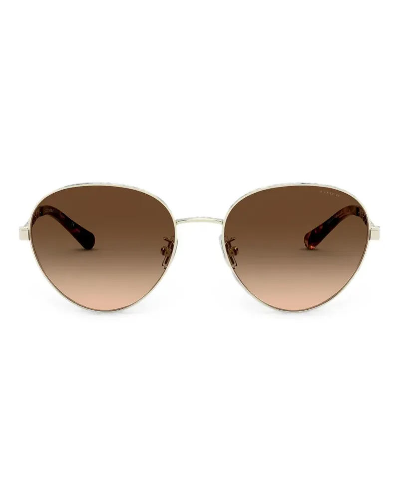Coach Signature Pilotenbrille mit Kette - Gold Gold