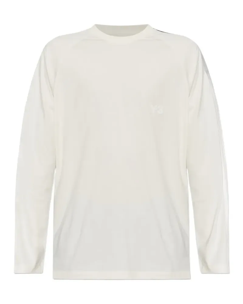 Y-3 logo-print long-sleeve T-shirt - Nude Nude