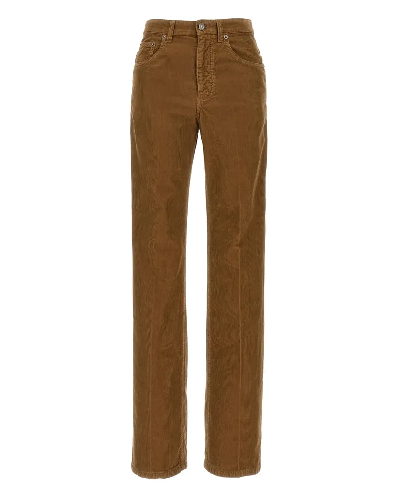 Saint Laurent Cordhose mit Faltendetail - Braun Braun
