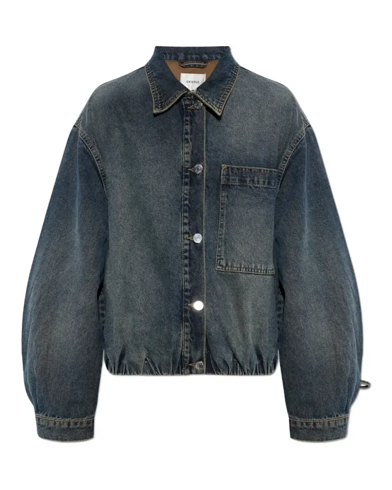 Gestuz GZsusara bow-detail denim jacket - Blau Blau